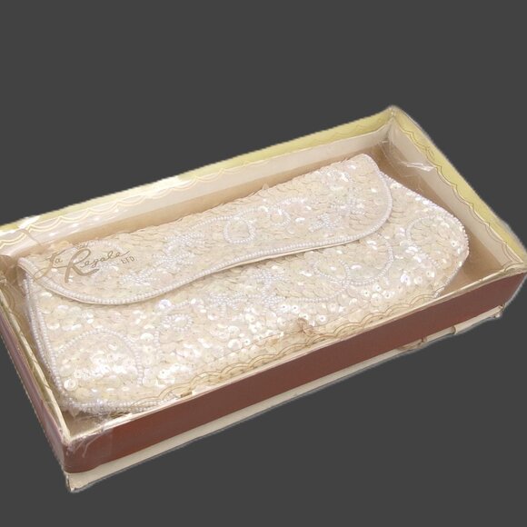 Vintage La Regale Sequin Beaded Evening Bag Clutch in Original Box, Japan - Picture 1 of 11